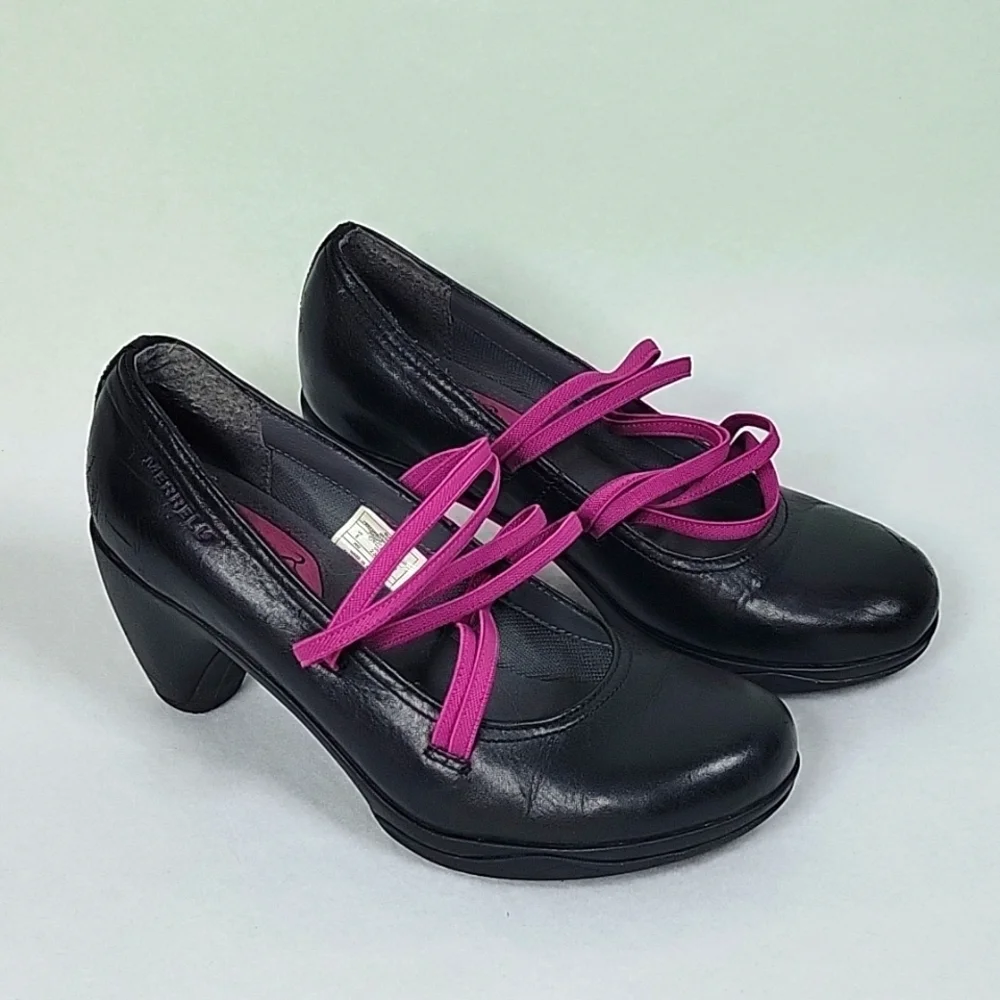 Merrell Cycling Black Evera Cross Strap Heels Size 5